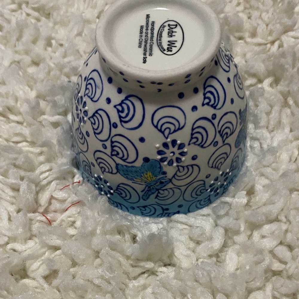 Dutch wax by coastline imports, elegant teacup style Blue Butterfly Ceramic Mug - Picture 9 of 16